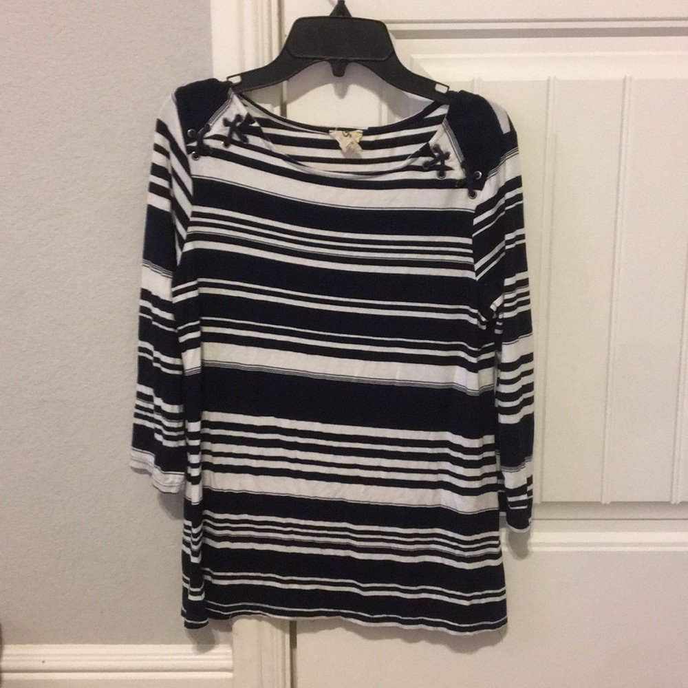 Navy striped top